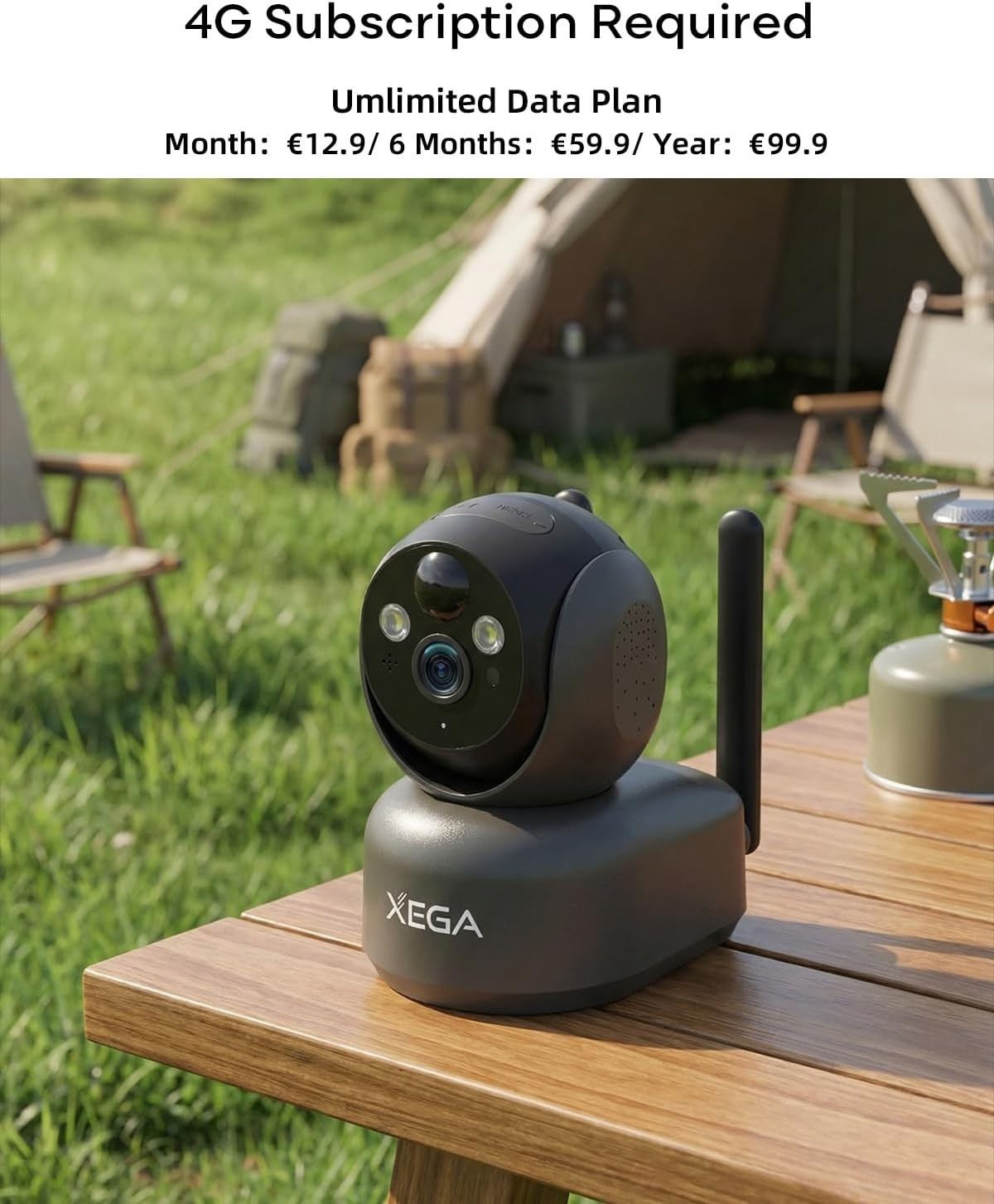 4G LTE Security Camera No WiFi 2K PTZ Battery Powered CCTV