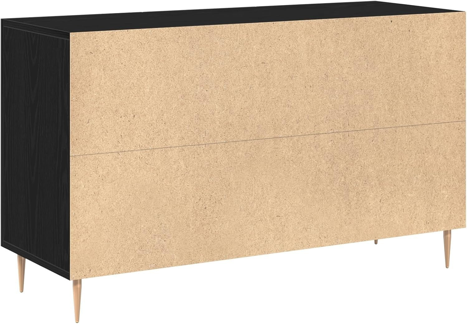Black Oak Sideboard Cabinet Storage Drawers Modern Metal Legs 100cm Wide