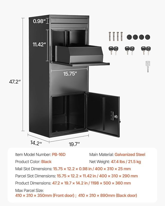 Lockable Parcel Drop Box – Waterproof Anti-Theft Large Mail Storage