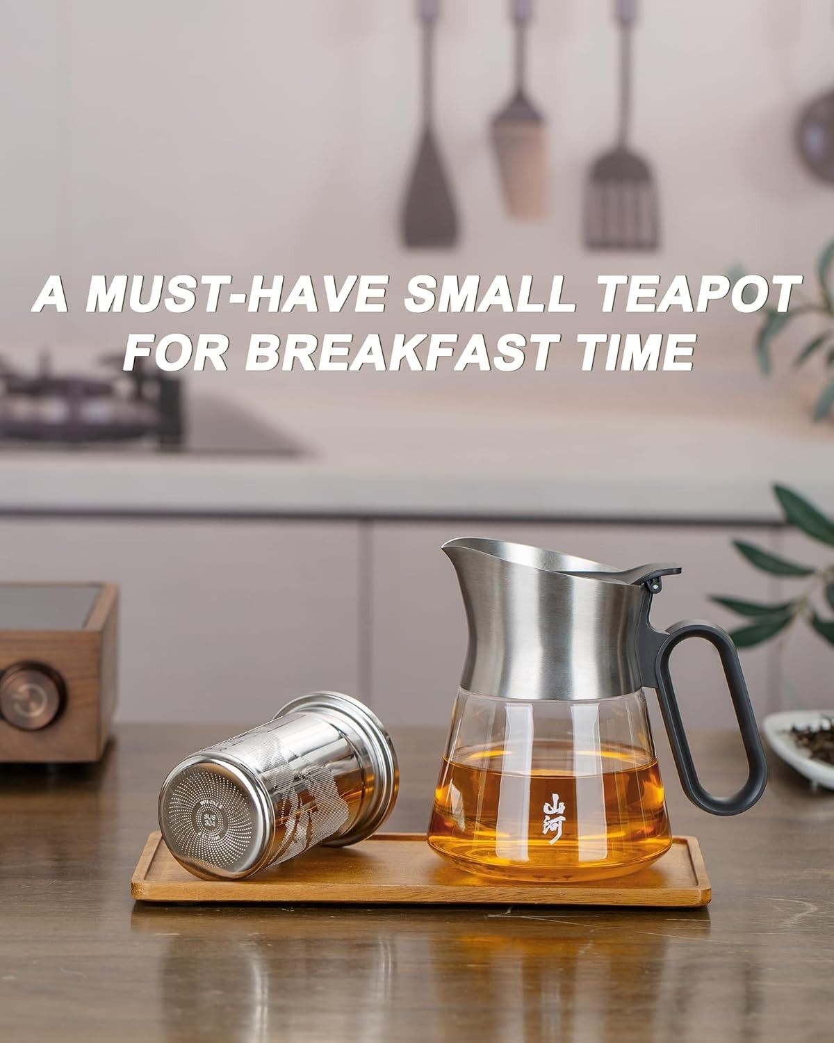 500ml Glass Teapot with Infuser Loose Leaf Tea Pot Stainless Steel Spout