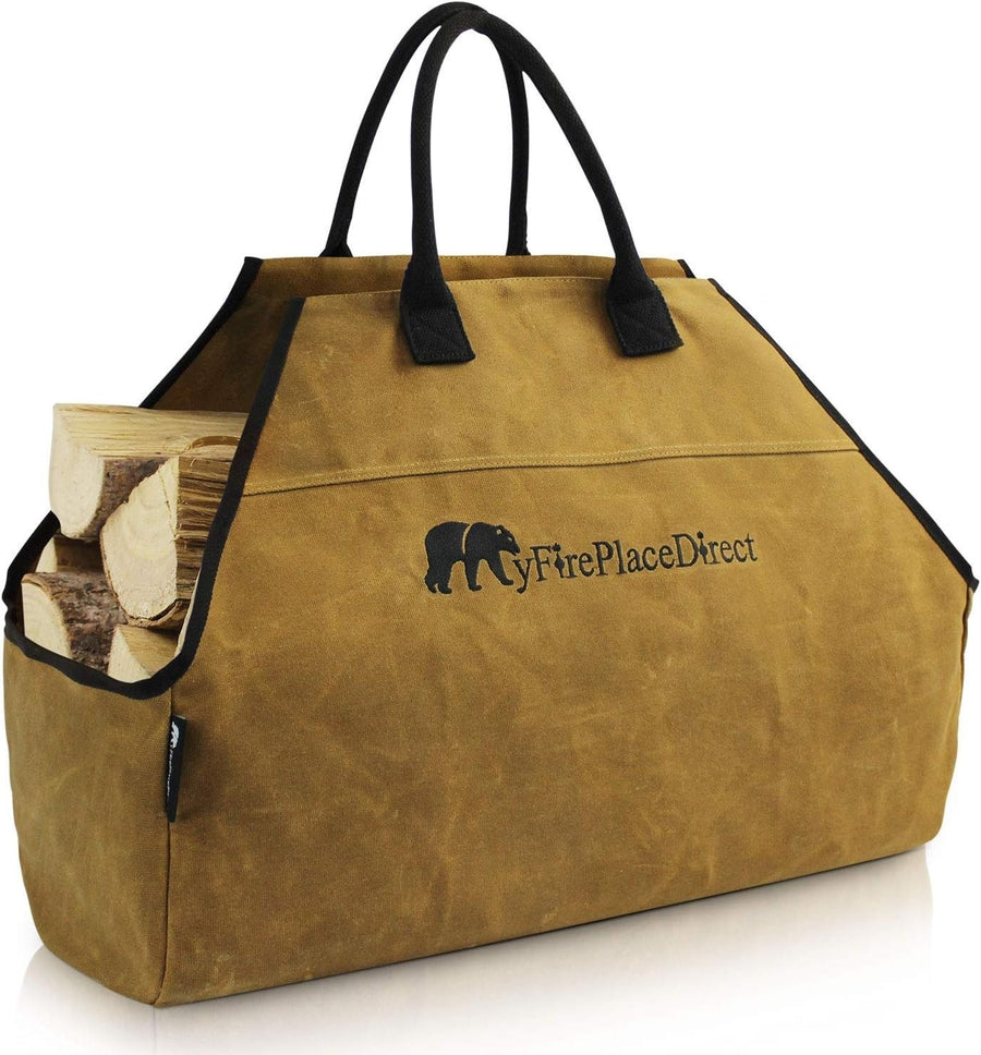 Extra Large Firewood Log Carrier Waterproof Heavy Duty Canvas Bag Handles