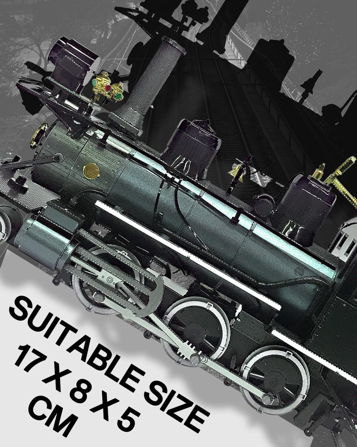 3D Metal Steam Train Puzzle for Adults – Stainless Steel, DIY, 282 Pieces