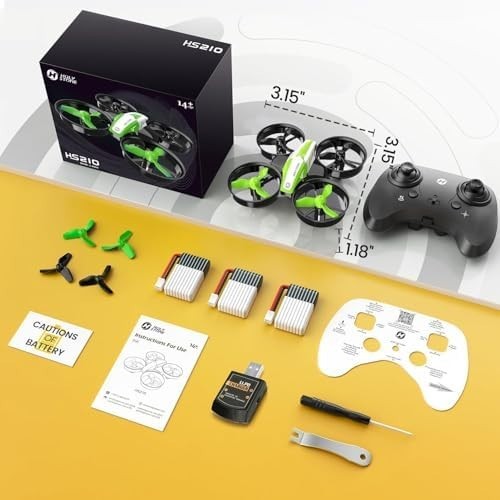 Mini Kids Drone with 3 Batteries, Auto Hover, 3D Flip & Headless Mode – Green
