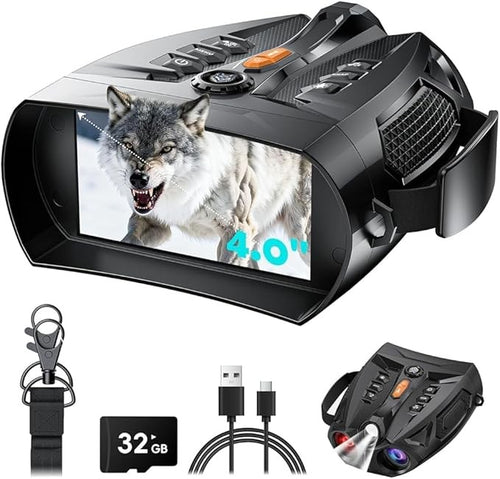 4" Night Vision Goggles 10x Zoom HD Display | Rechargeable 5000mAh Scope