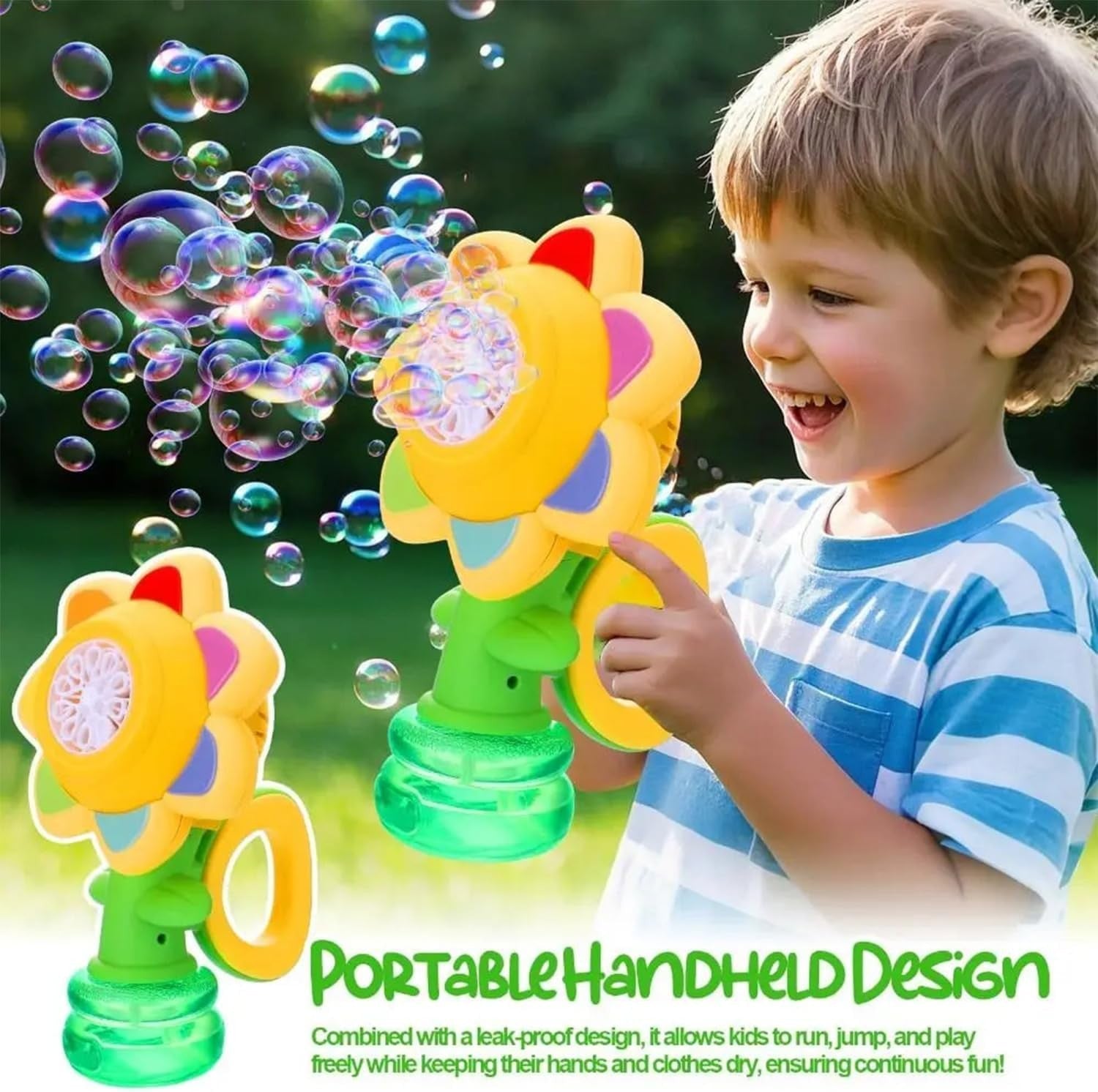 Sunflower Bubble Machine LED Rechargeable 20000 Party Toy