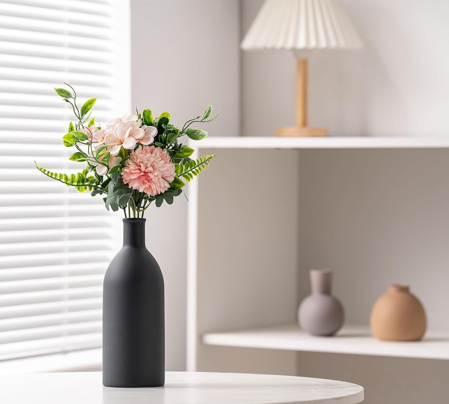 Ceramic Vase Set 3 Modern Boho Decor Pampas Grass Table Shelf Display