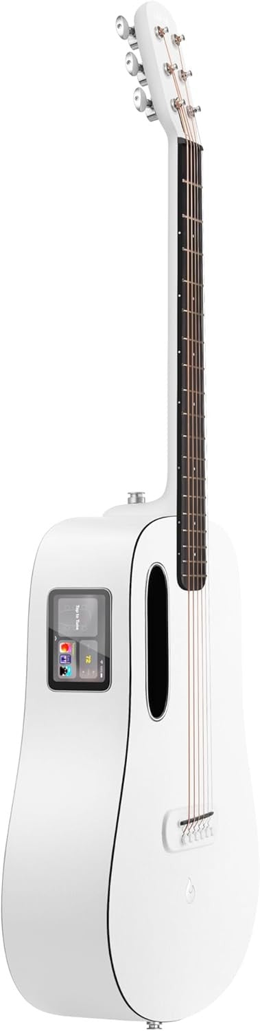 36" Smart Electro Acoustic Guitar Touchscreen Built-In Effects White