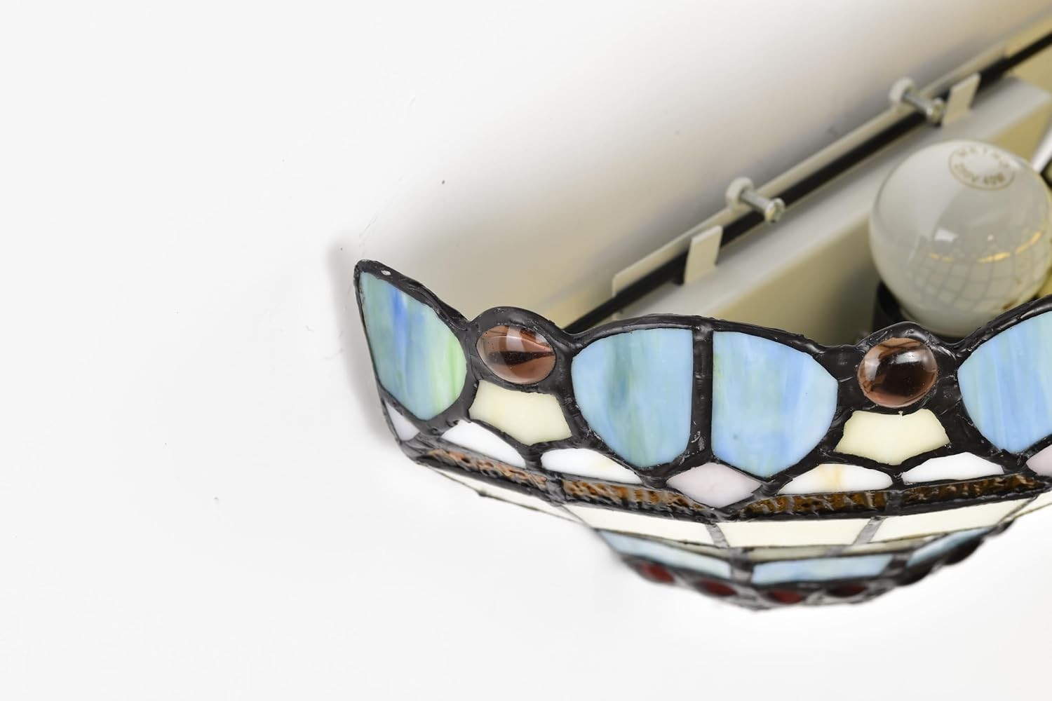 Tiffany Style Wall Lamp Stained Glass Shade 7x13 Inch Elegant Lighting