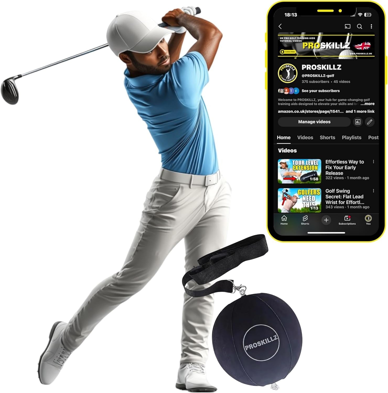 30 Minute Online Golf Lesson + Smart Training Ball 1-1 PGA Coaching