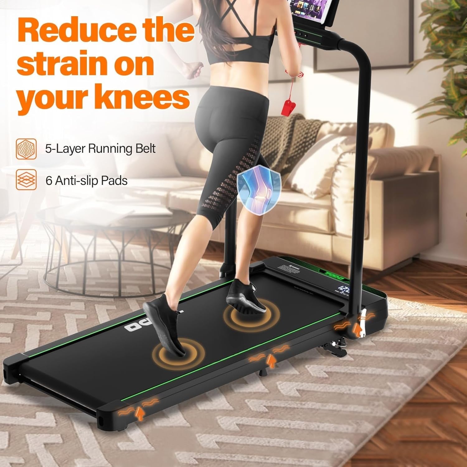 Walking Pad Incline App Folding Treadmill Under Desk 12km/h Remote