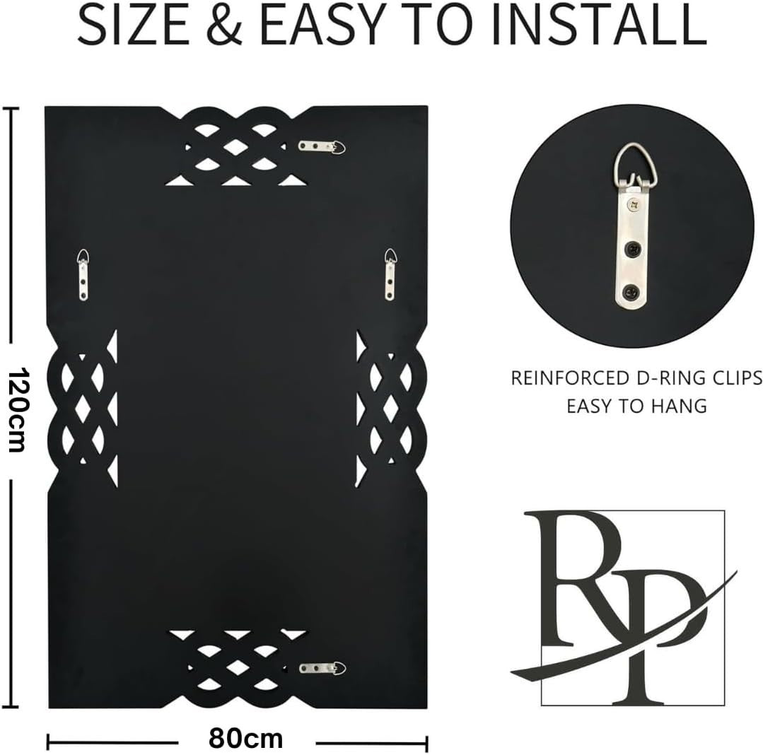 Large 120x80cm Silver Crushed Diamond Wall Mirror with Art Deco Frame