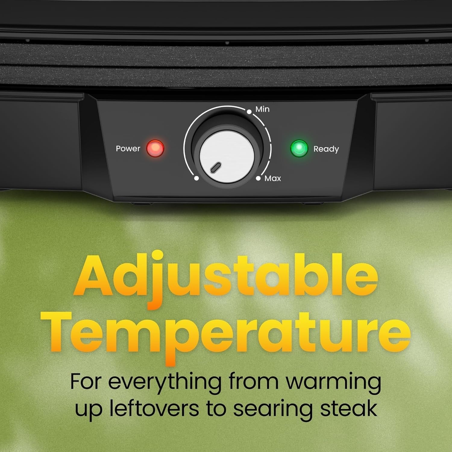 4 Slice Panini Press Grill - Adjustable Temp, Nonstick, Indoor Sandwich Maker