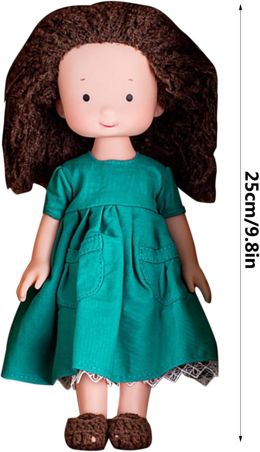 Handmade Knitted Rag Doll Soft Plush Styling Hair Imagination Gift for Girls