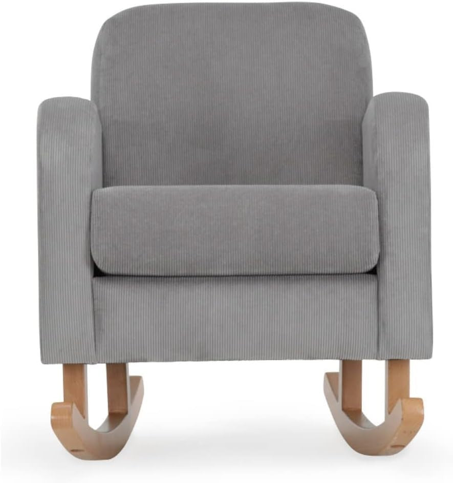 Dark Grey Rocking Chair for Nursery | Soft Foam Seat & Armrest Comfort