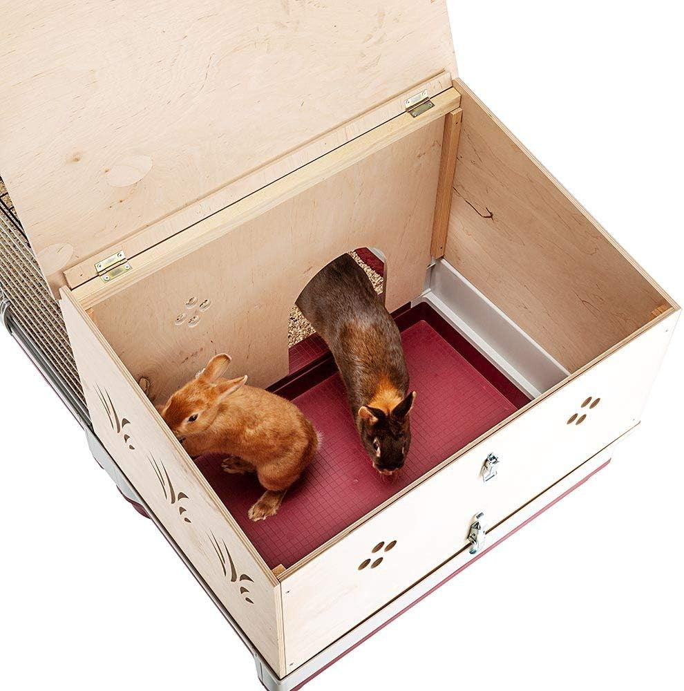 Extra Large Rabbit Cage Indoor with Wooden Hutch Extension Accessories