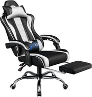 Ergonomic Gaming Chair Recliner w/ Footrest Massage Lumbar