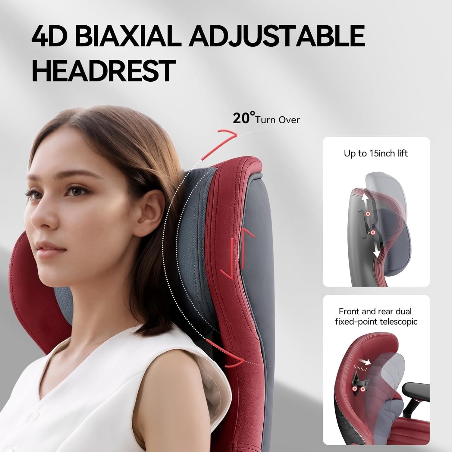 Oversized Red Ergonomic Gaming Office Chair High Back Recliner Lumbar Support