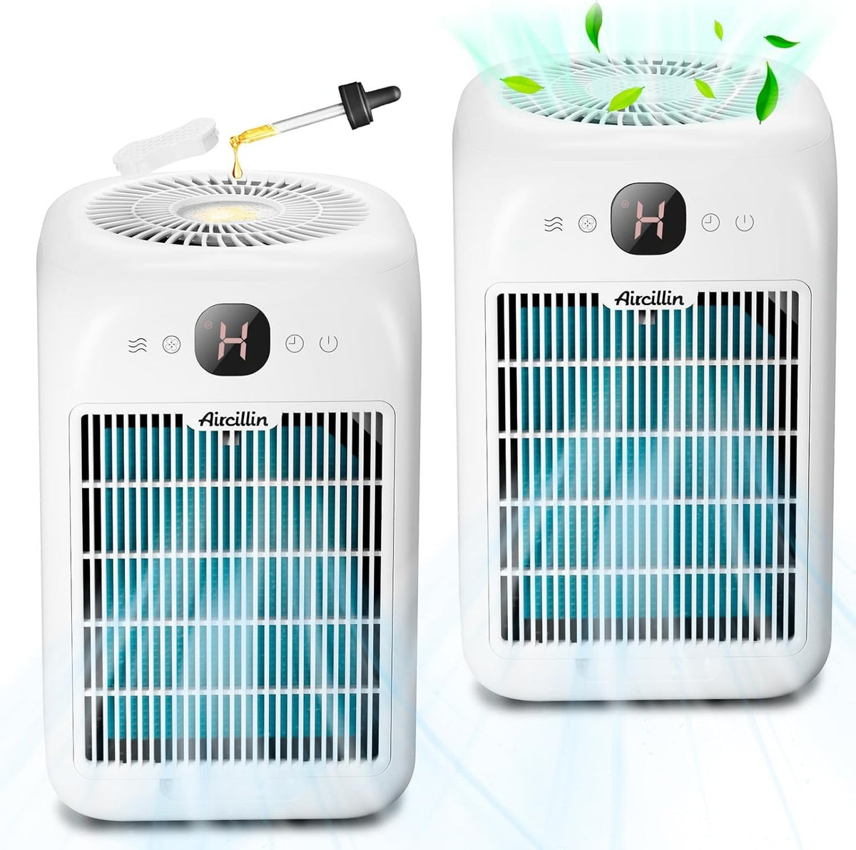 2 Pack HEPA Air Purifier Large Room 908ft² Quiet Sleep Pet Smoke