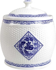 5KG Ceramic Rice Storage Jar with Lid Traditional Grain Container