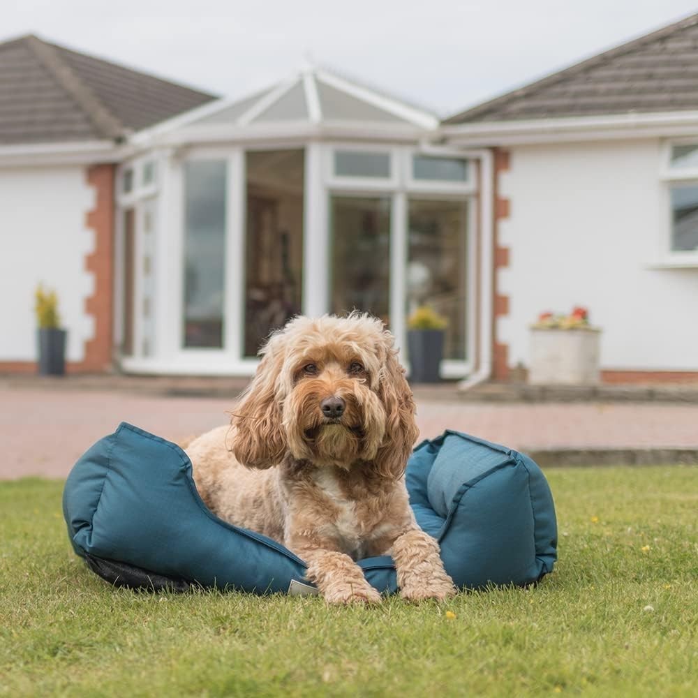 Waterproof Medium Dog Bed 75x58cm Washable Basket Blue
