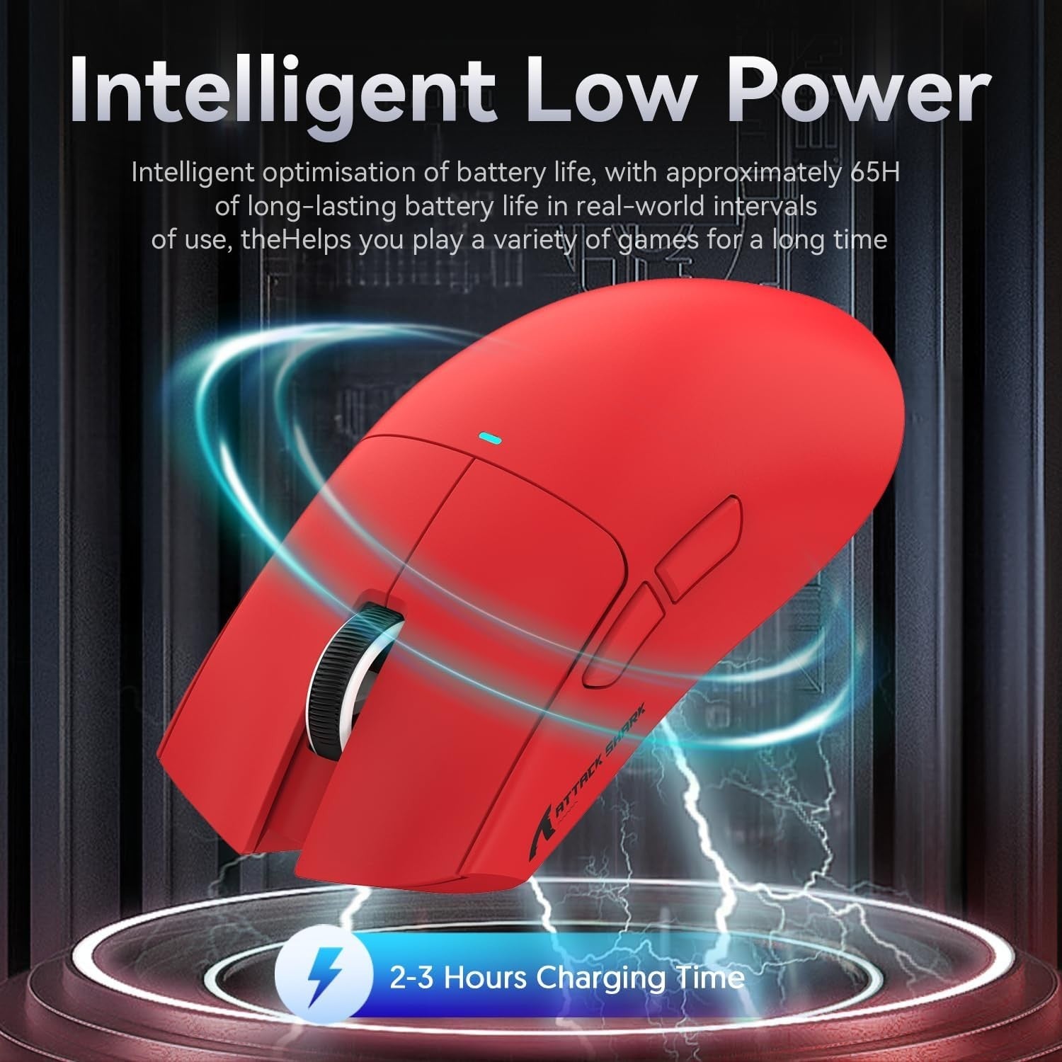 Wireless Gaming Mouse 22000 DPI RGB Dock BT 2.4G USB Red