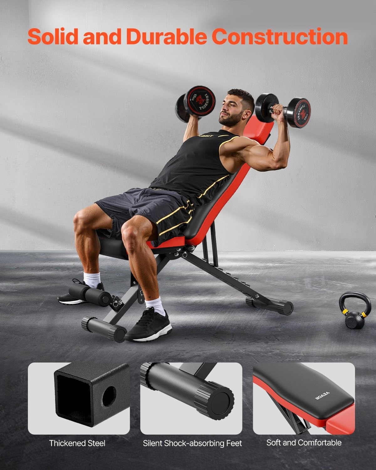 Adjustable Folding Weight Bench 660lb Incline Decline Full Body Home Gym