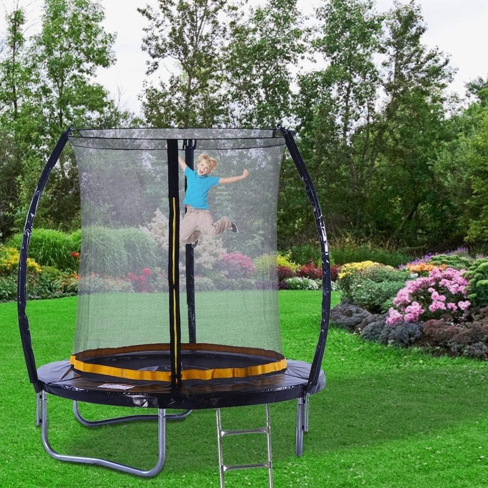 6FT Kids Garden Trampoline w Safety Enclosure Ladder Anchor Kit