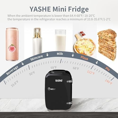 4L Mini Fridge Cooler & Warmer | Portable AC/DC, Silent, 6 Cans Black