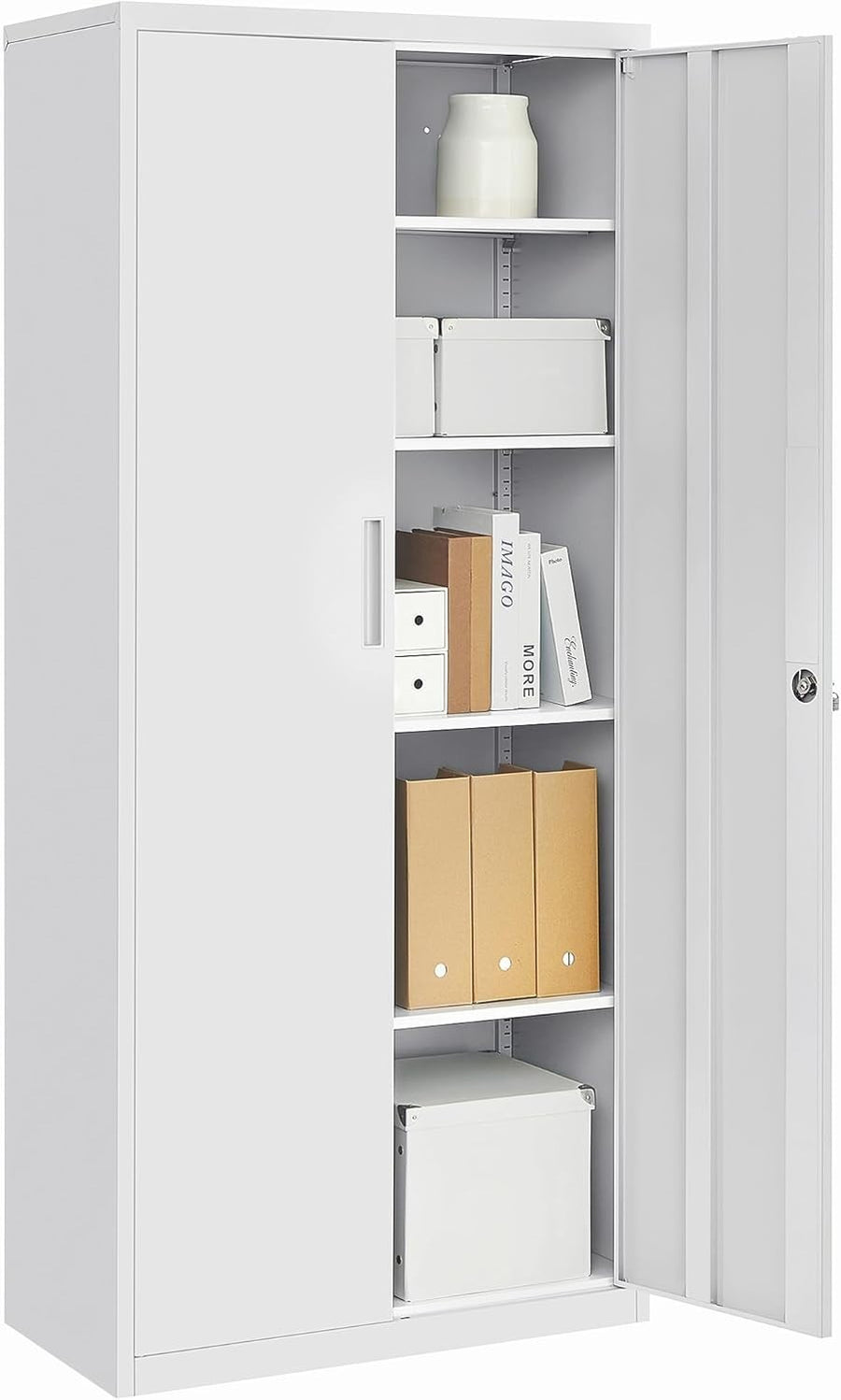 Heavy-Duty Lockable Steel Storage Cabinet with Adjustable Shelves, 180cm
