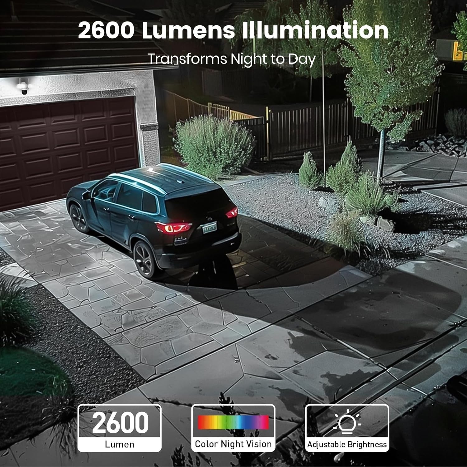 3K Floodlight Security Camera 360° PTZ 24/7 Recording WiFi CCTV