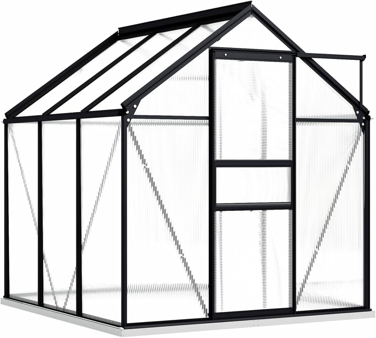 Luxury Walk-In Greenhouse Aluminium Frame Polycarbonate Panels Weatherproof