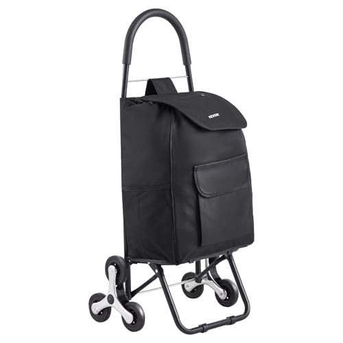 36L Folding Stair Climber Trolley Cart Grocery Laundry Handcart Black