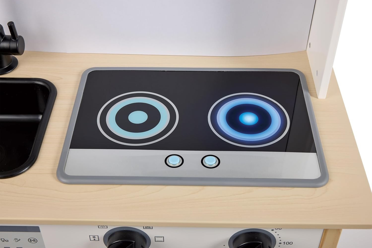 Kids Interactive Play Kitchen Lights Sounds Cooking Toy Set Accessories