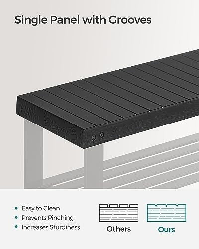 Black Bamboo 3-Tier Shoe Bench | Entryway, Hallway & Bedroom Organizer