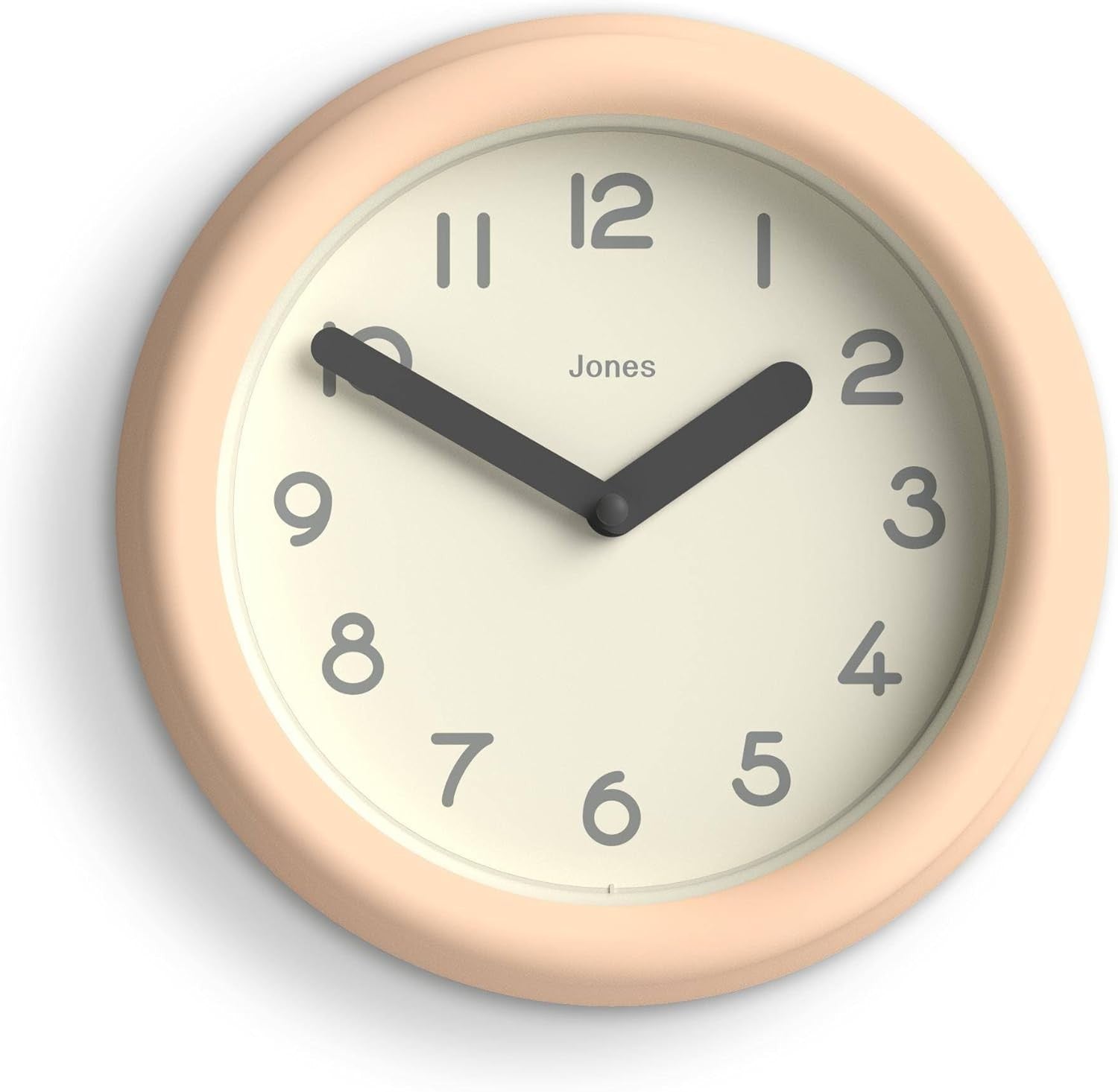 Small Beige Wall Clock 22cm Modern Silent Quartz Round Minimalist Home Decor