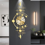 Luxury Gold Wall Clock Modern Silent Quartz Art Deco Large Home Decor