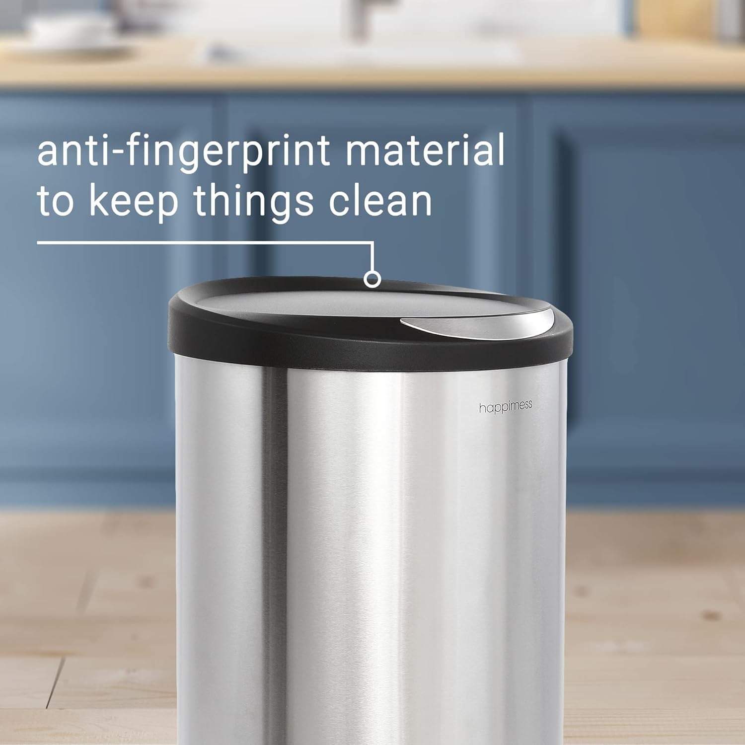 30L Step-Open Trash Can + Free Mini Bin | Stainless Steel Black