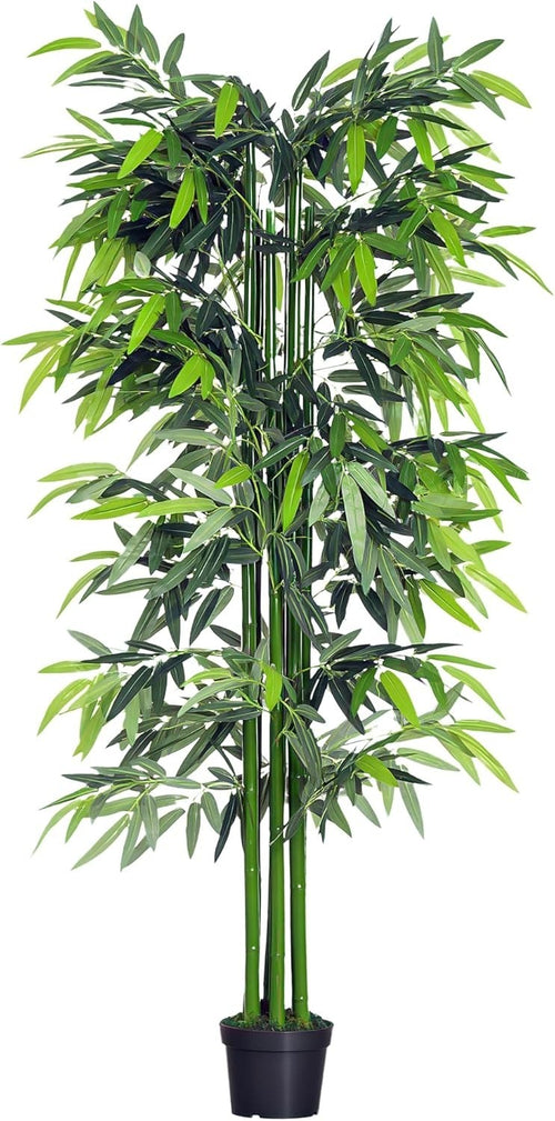 Artificial Bamboo Tree 180cm 6FT Faux Green Plant Black Potted Home Garden Decor