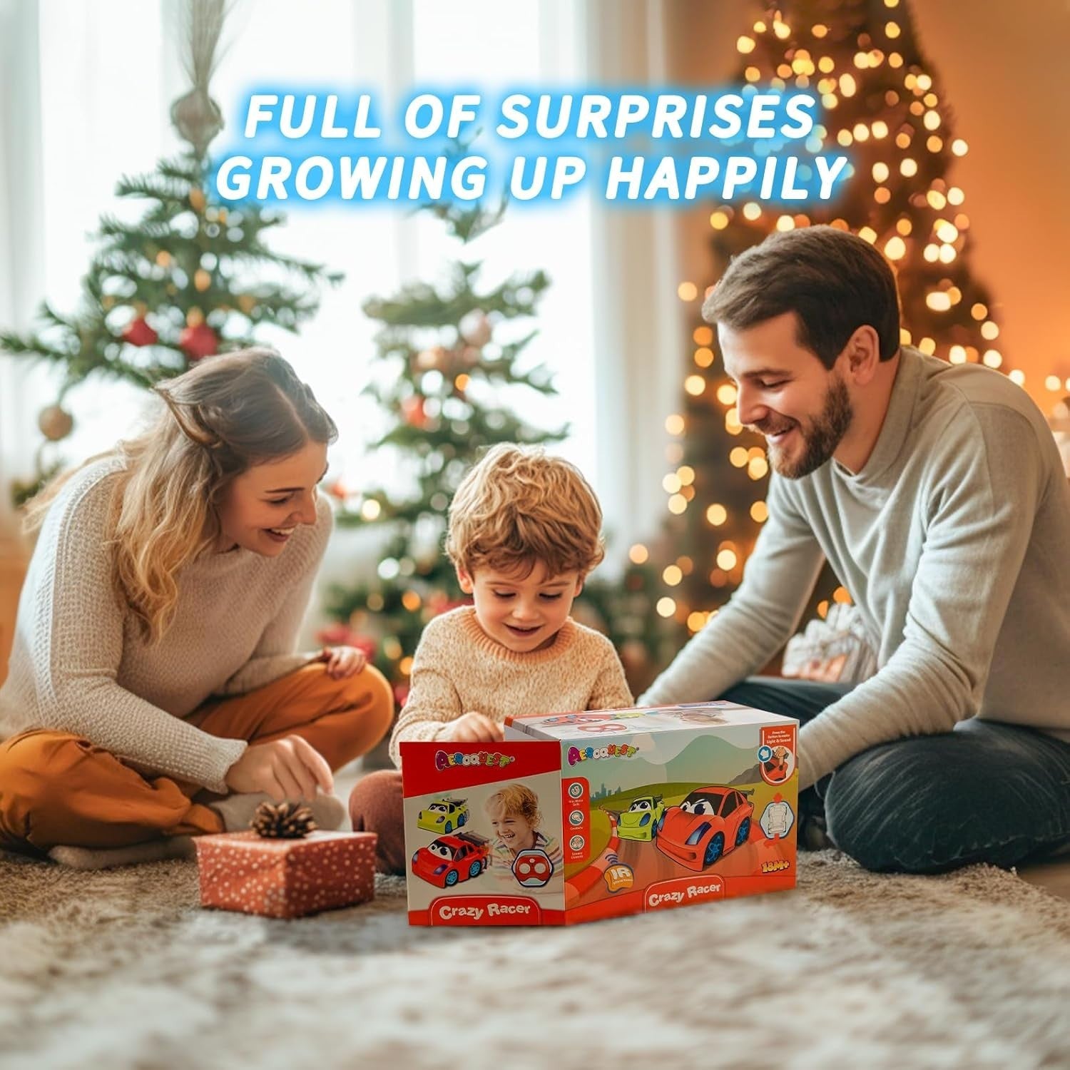 Cartoon RC Car Toy with Lights & Music for Toddlers 1-3 Year Old Boys
