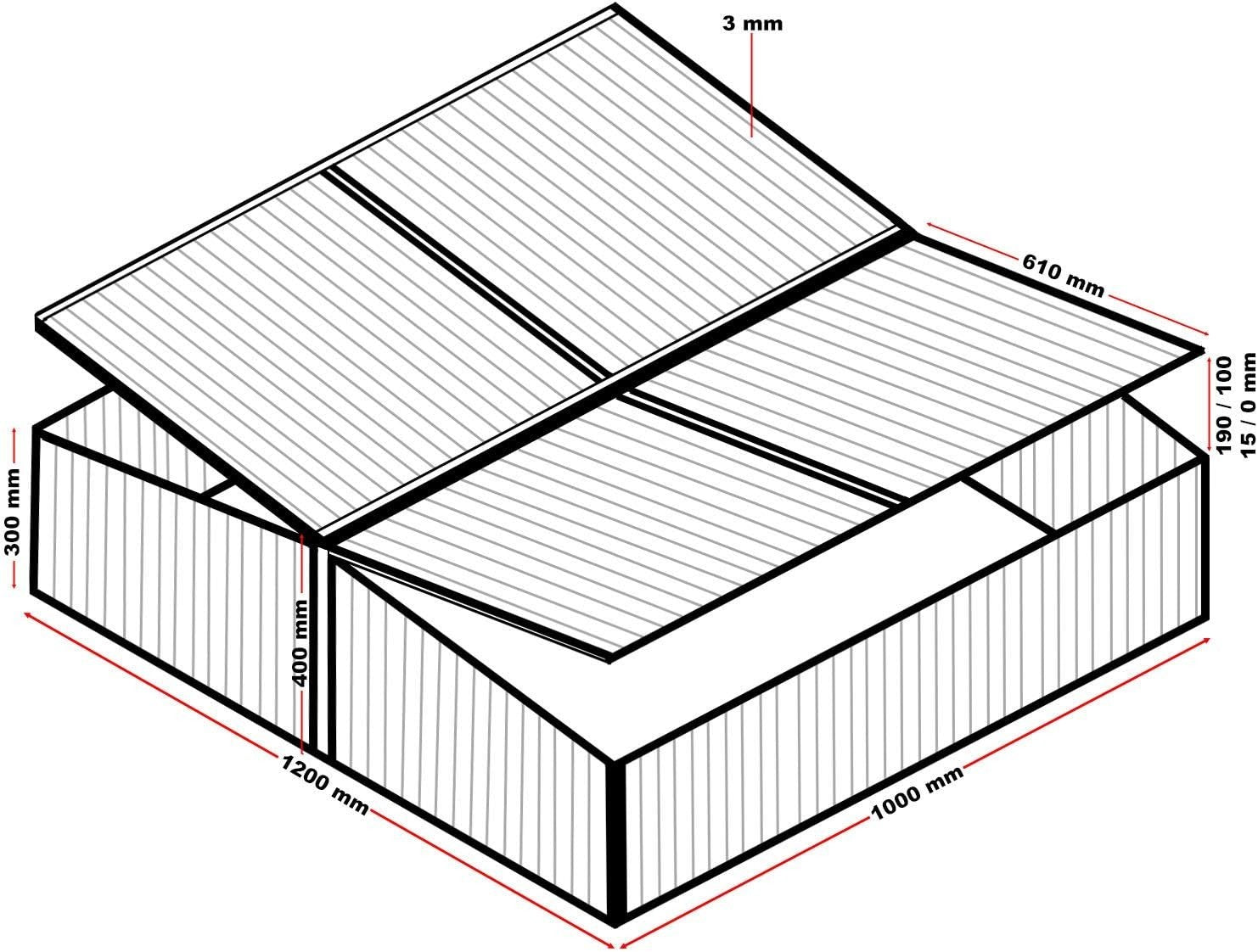 Aluminium Double Cold Frame Greenhouse 100x120x40cm Polycarbonate Roof
