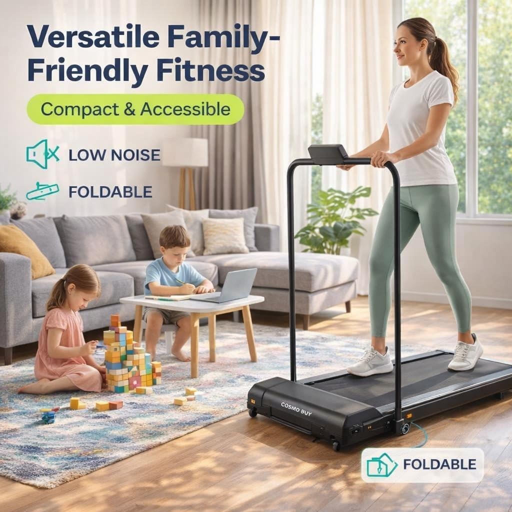 Under Desk Walking Treadmill Foldable Quiet Home Gym 1-10Km/H LED Display