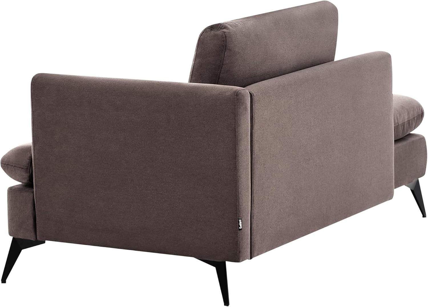 Brown Right Hand Chaise Lounge | Water-Repellent Fabric + Cushion, Modern Sofa