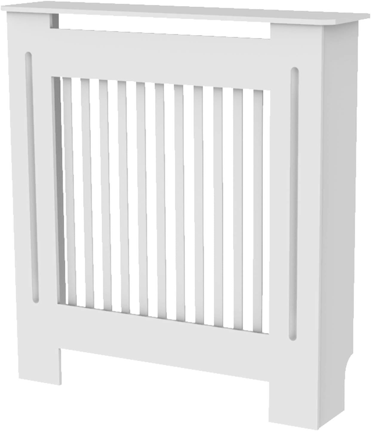 Large White Radiator Cover Cabinet 92cm MDF Horizontal Slat Heater Unit Shelf