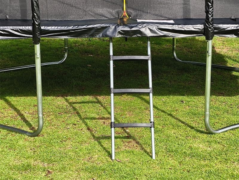 8x12ft Rectangular Garden Trampoline Safety Enclosure Ladder Basketball 150KG