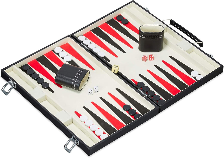 Backgammon Set Large Folding Case Classic Strategy Board Game 47x36cm