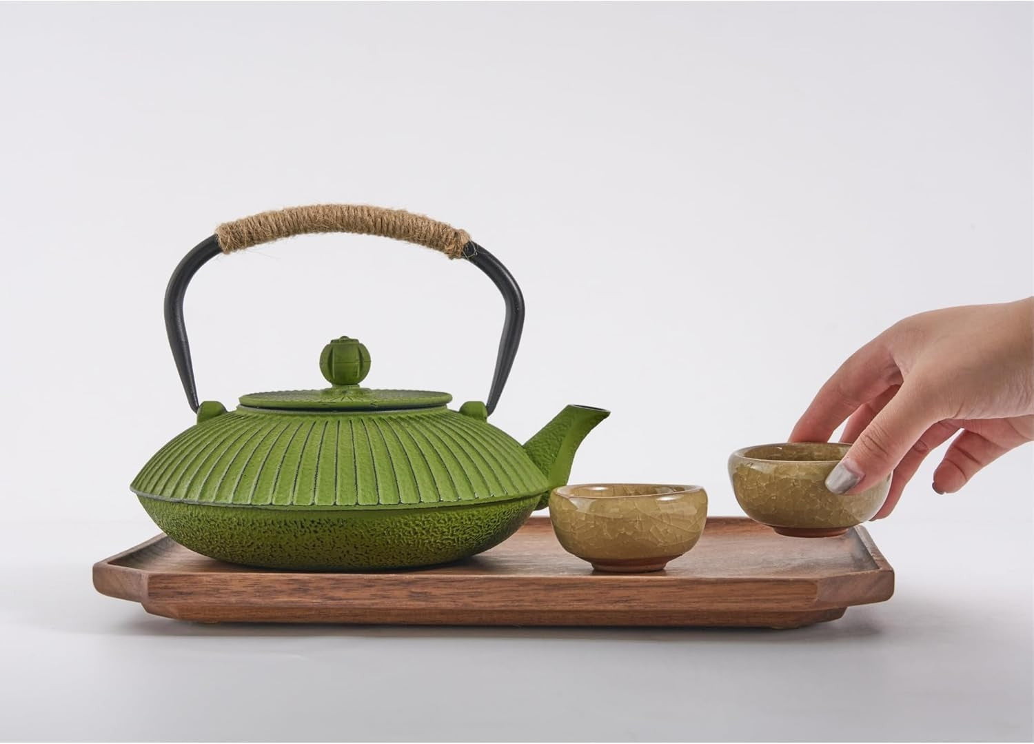 Cast Iron Teapot 800ml Japanese Style Tea Pot Infuser Green Kettle
