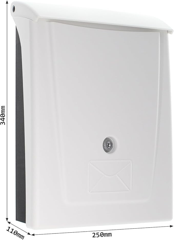 Lockable Waterproof Wall Mount Mailbox – UV Resistant, Fits A4 & Small Parcels