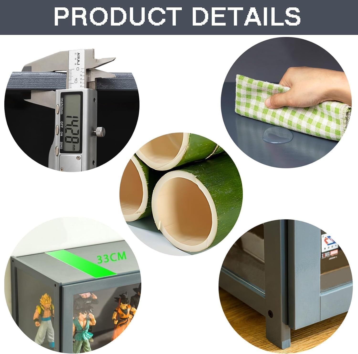 5 Tier LED Display Cabinet with Acrylic Doors | Tall Curio Shelf for Toys Collec