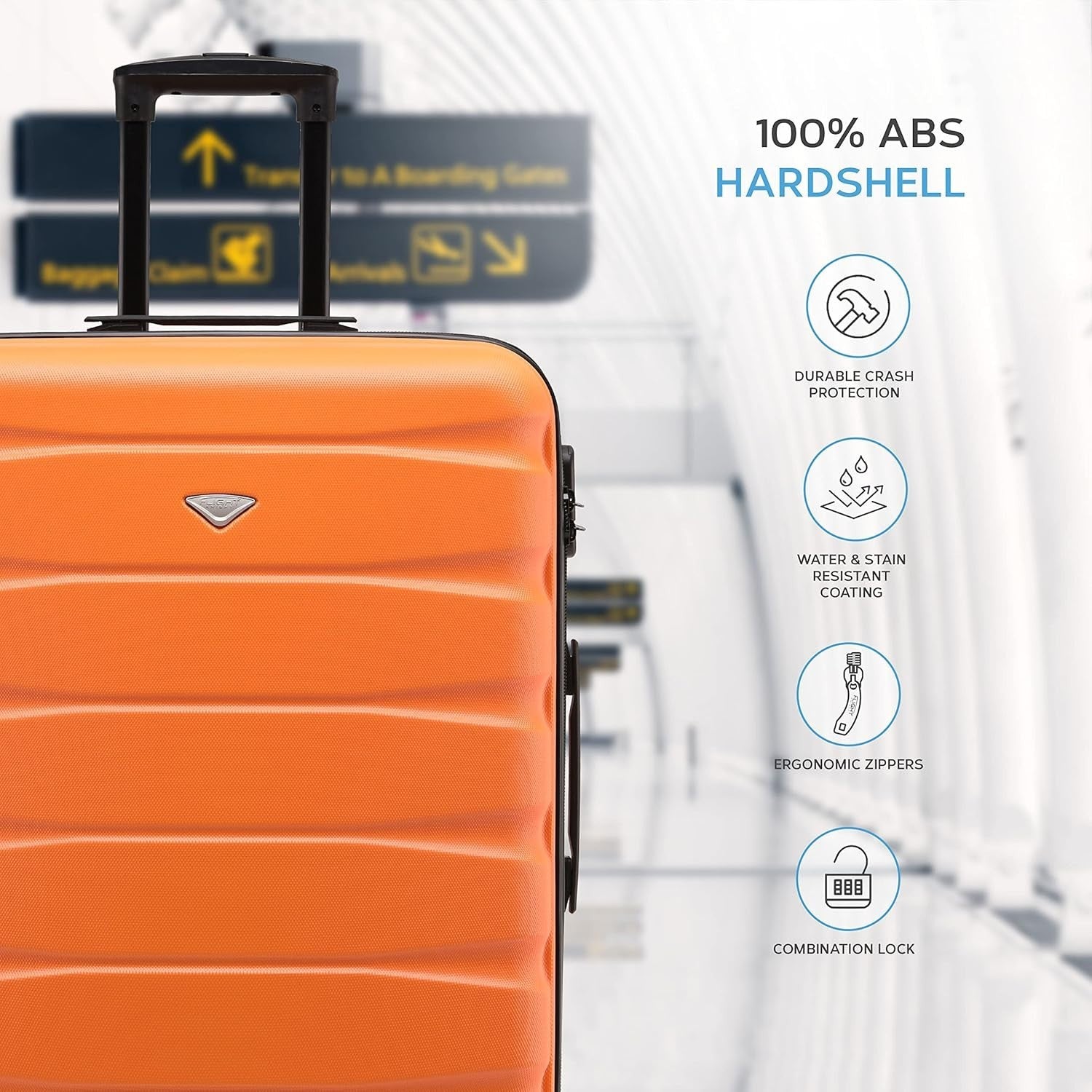 ABS Medium Check In Suitcase 25” Lightweight 4 Wheel Spinner Lock