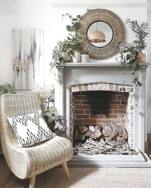 Rattan Wicker Reading Chair Indoor Natural Cane Lounge Armchair